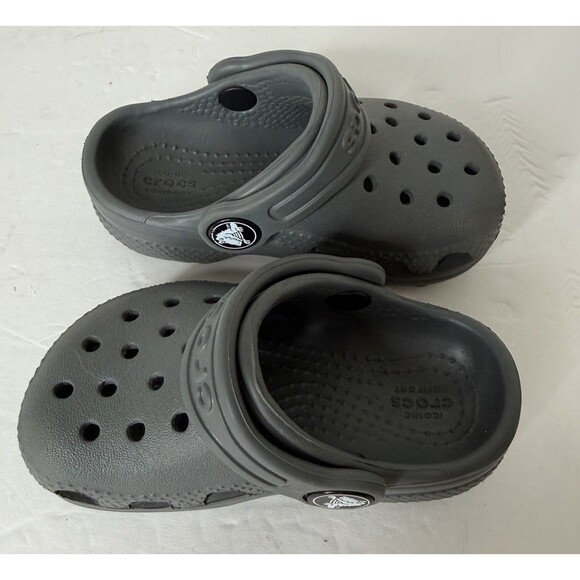Crocs Gray Slip-On Clogs C6 Classic Toddler Baby Kids - Picture 2 of 6